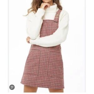 Glen Plaid Overall Dress